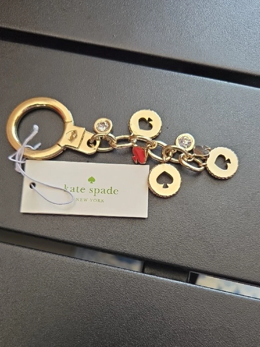 kate spade Gold-Tone Clover & Cutout Charm Keyring - Picture 4 of 5